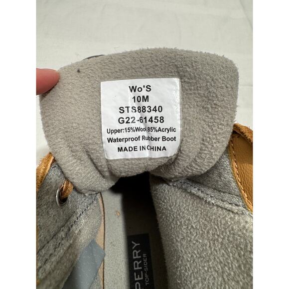 Sperry Womens Saltwater Emboss Wool Fleece Duck Style Boots Size 10M Gray - Picture 7 of 9